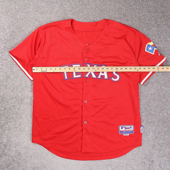Texas Rangers Baseball Mitch Moreland #18 Size 50 Red Full Button Up Jersey - Picture 4 of 12